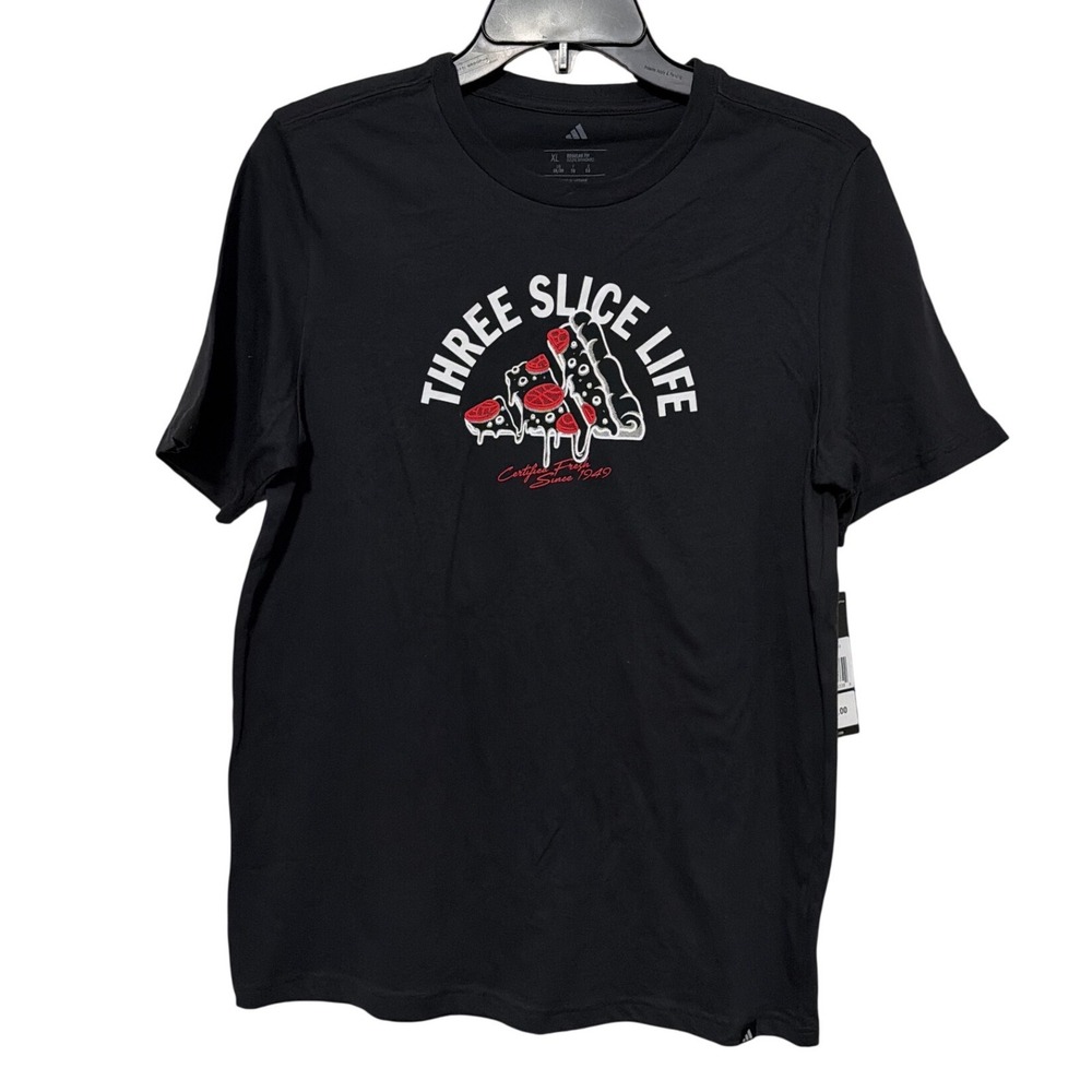 Adidas‎ Boys Three Slice Life Pizza Graphic T-Shirt Black XL 18/20 AA10365